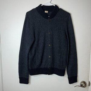 Hollister Blue Wool Blend Snap Button Cardigan Sweater S Womens